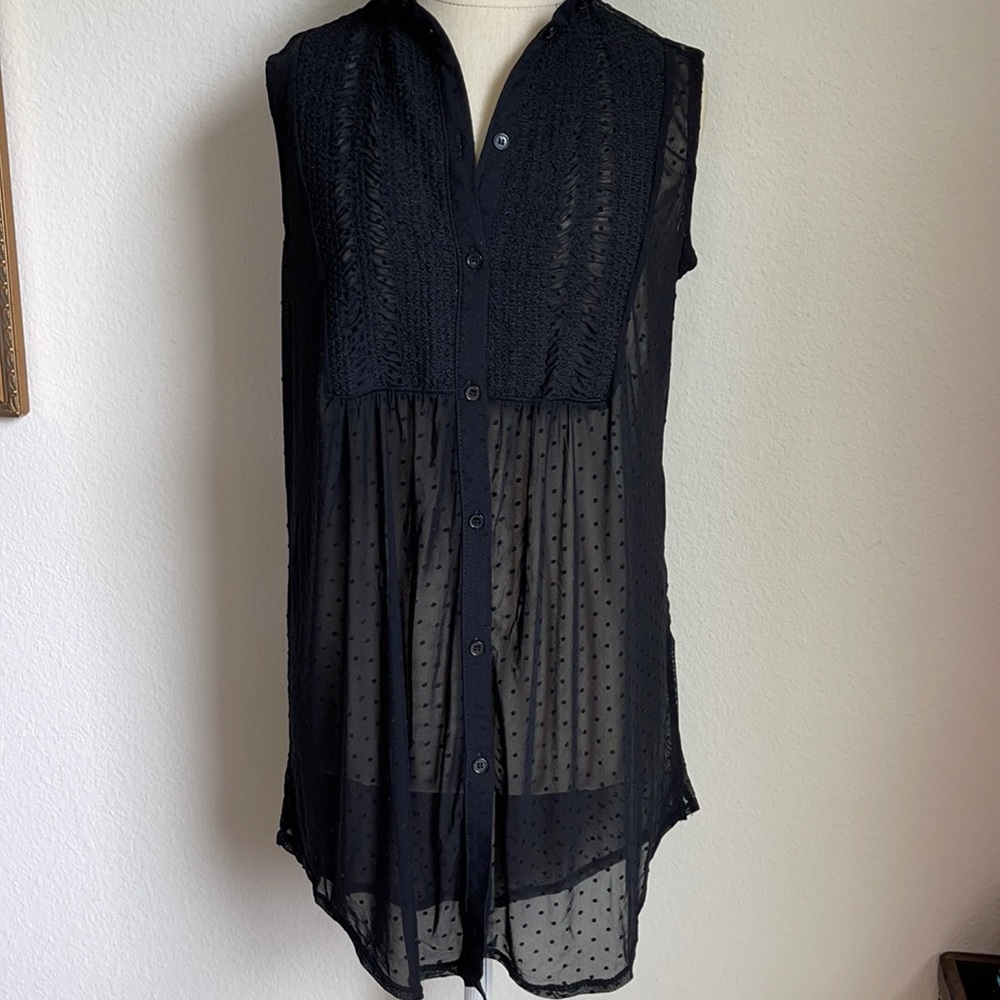 Anthropologie Vanessa Virginia lace polka dot top